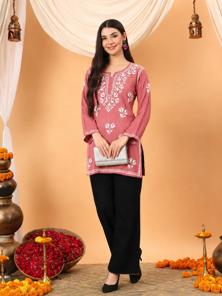 Alaya Modal Chikankari Short Kurti