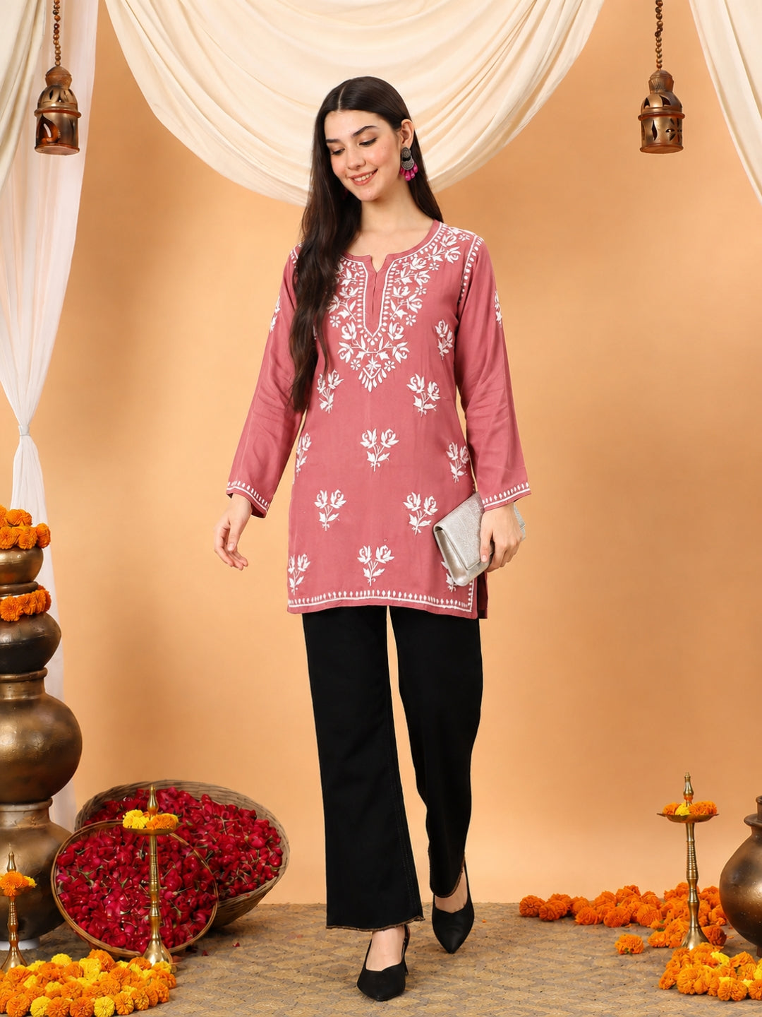 Alaya Modal Chikankari Short Kurti