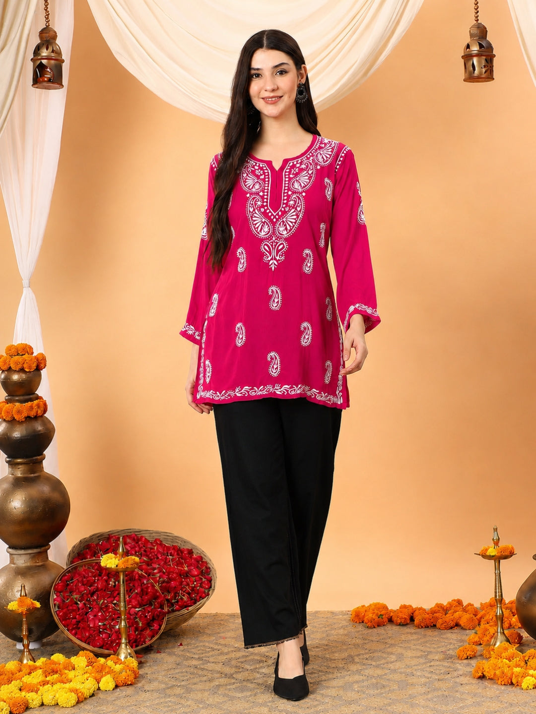 Tripti Modal Chikankari Short Kurti