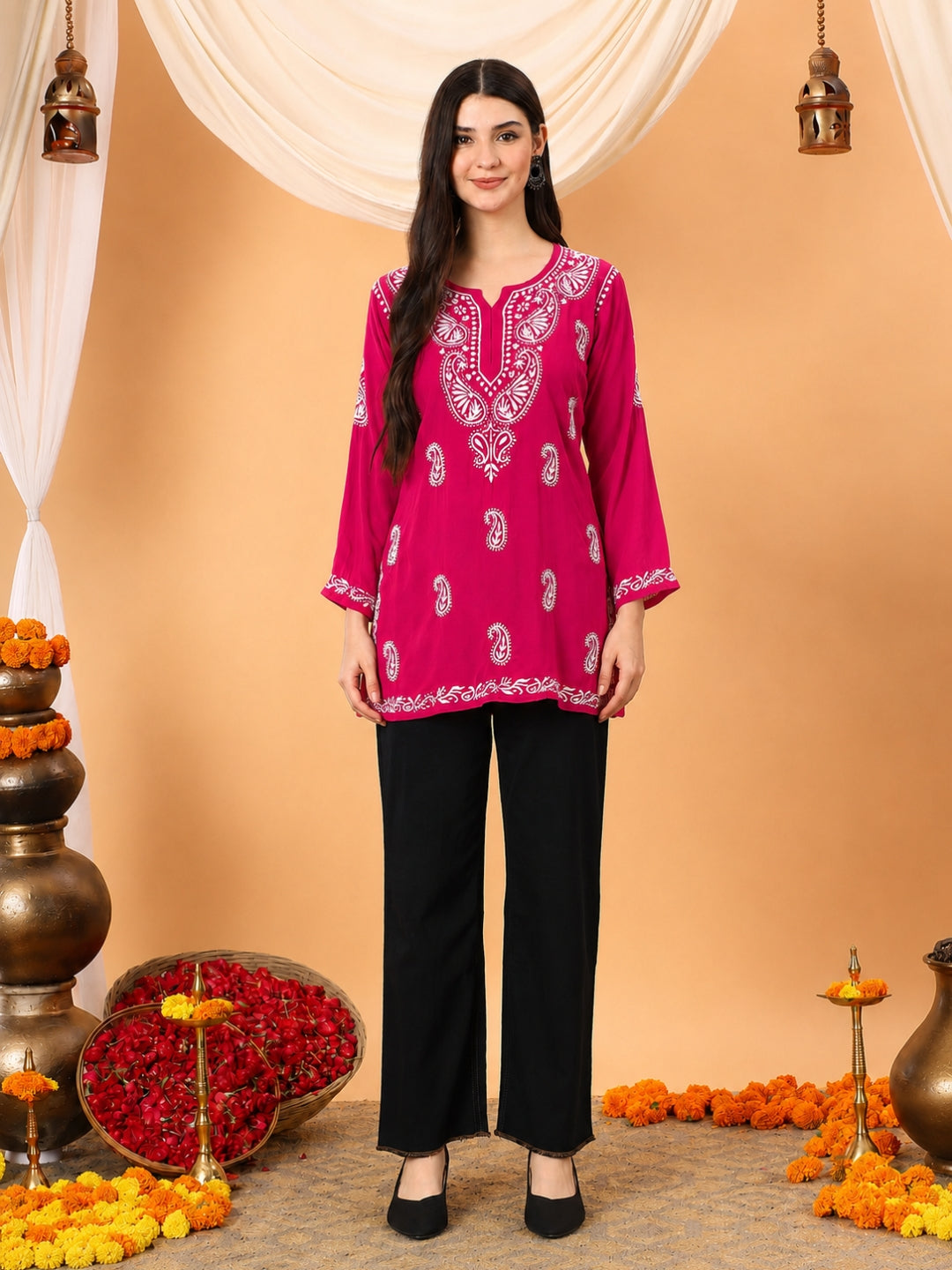 Tripti Modal Chikankari Short Kurti