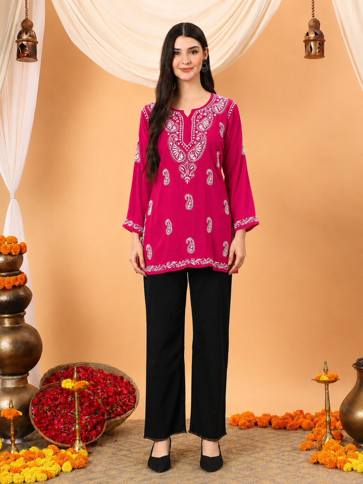 Tripti Modal Chikankari Short Kurti