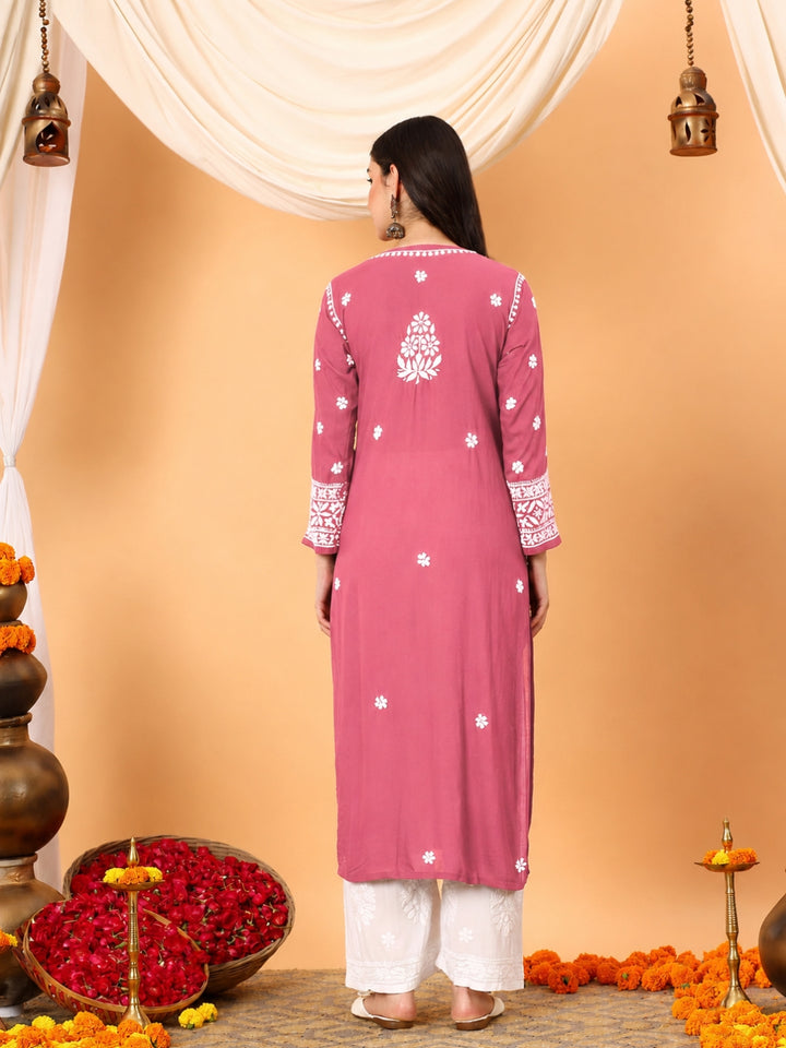 Gauri Modal Chikankari Premium Straight Kurta