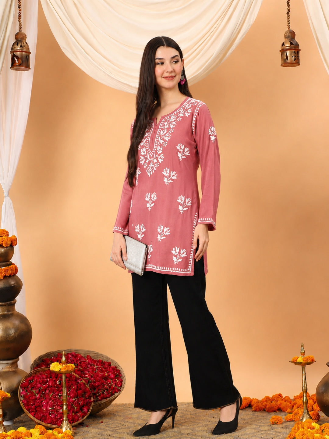 Alaya Modal Chikankari Short Kurti