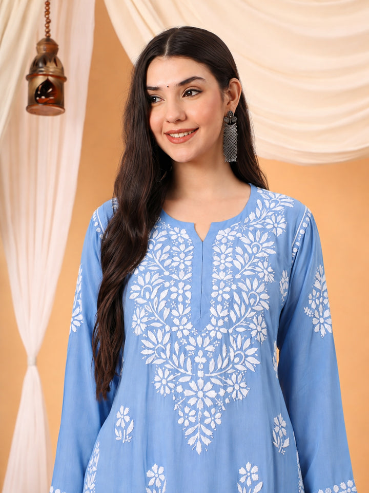 Rekha Modal Chikankari Premium Straight Kurta