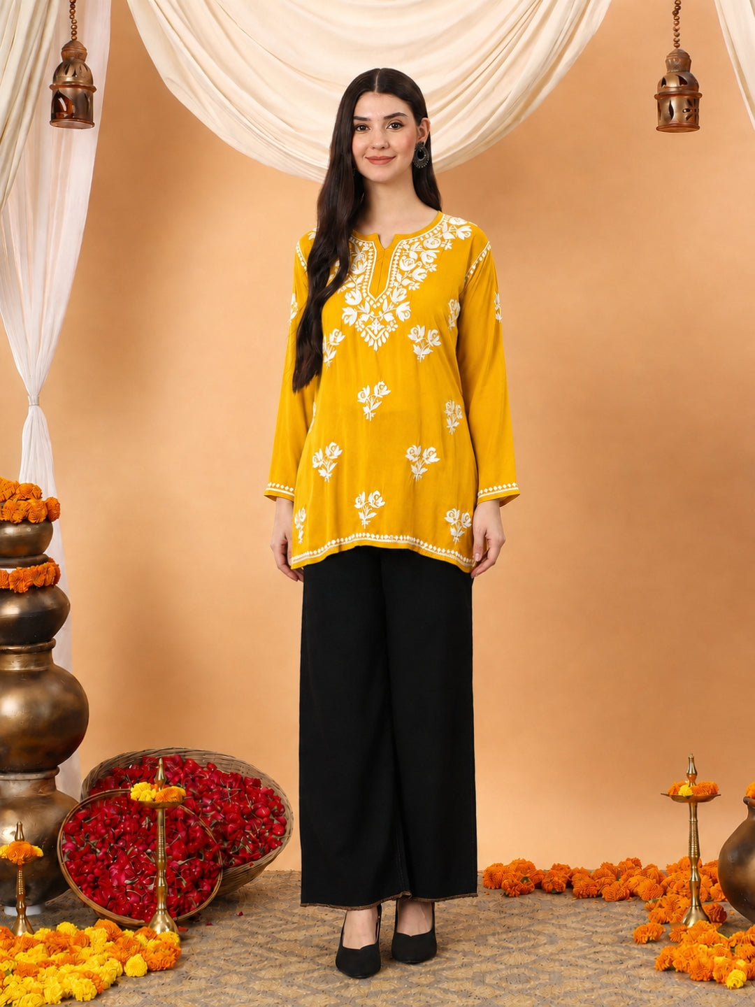 Alaya Modal Chikankari Short Kurti