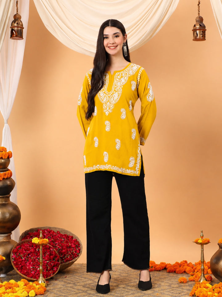 Tripti Modal Chikankari Short Kurti