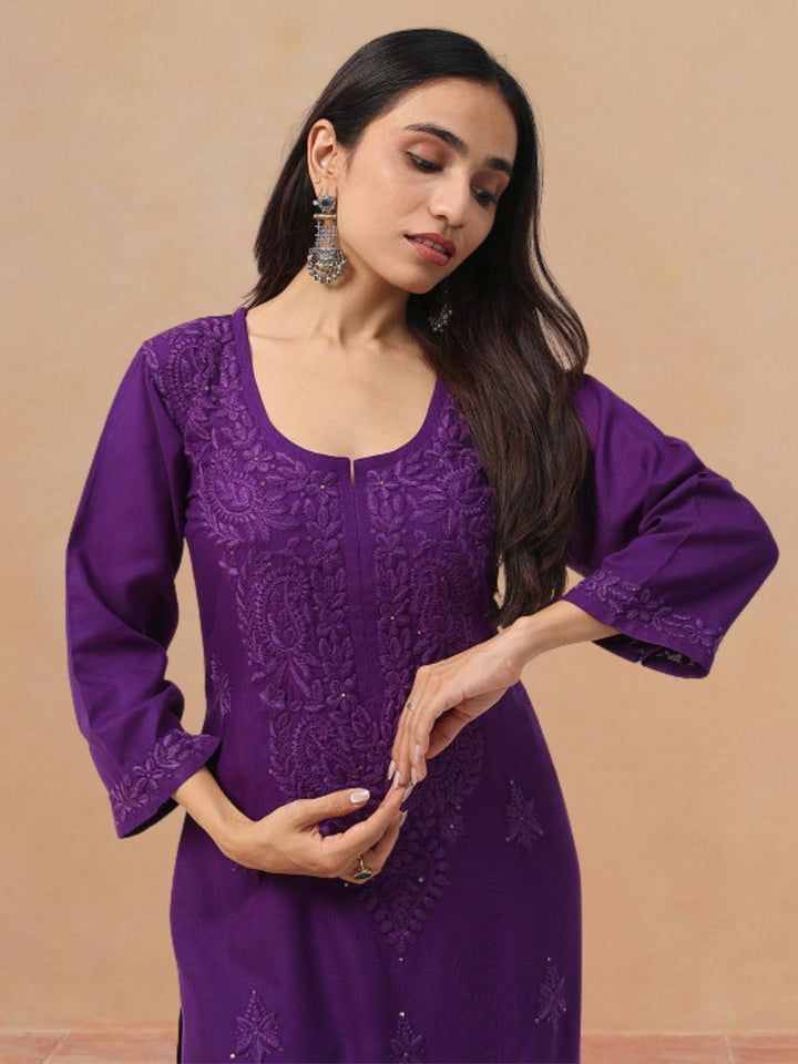 Avika Rayon Chikankari Mukaish Co-ord Set