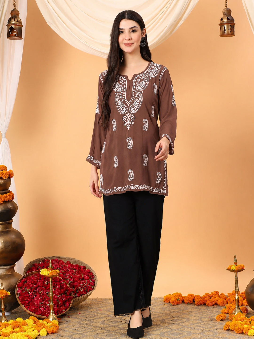 Tripti Modal Chikankari Short Kurti