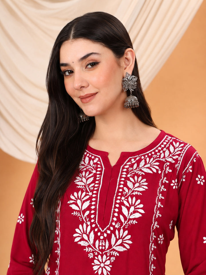 Gauri Modal Chikankari Premium Straight Kurta