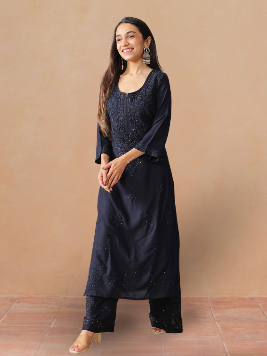 Avika Rayon Chikankari Mukaish Co-ord Set