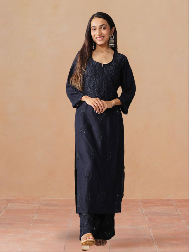 Avika Rayon Chikankari Mukaish Co-ord Set