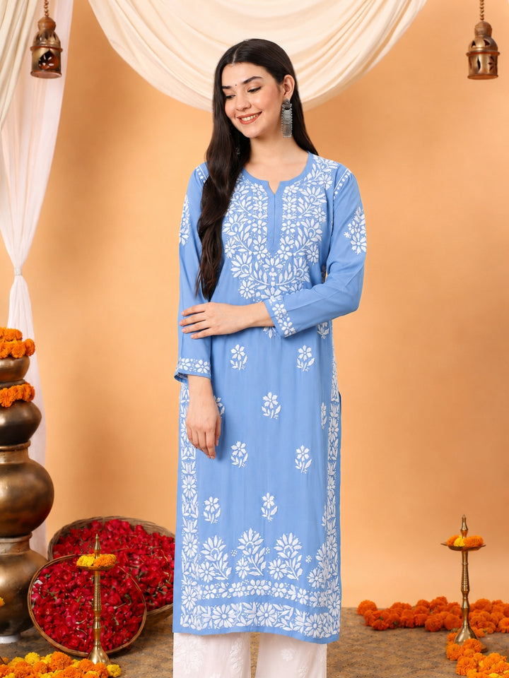 Rekha Modal Chikankari Premium Straight Kurta