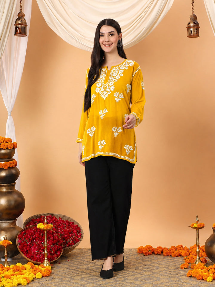 Alaya Modal Chikankari Short Kurti