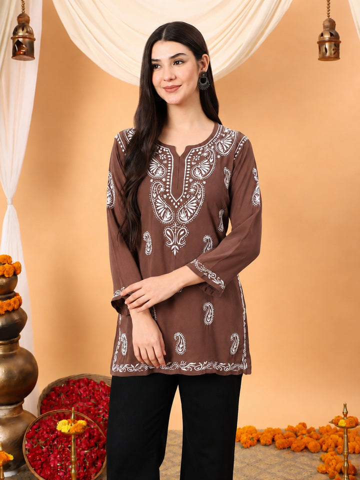 Tripti Modal Chikankari Short Kurti