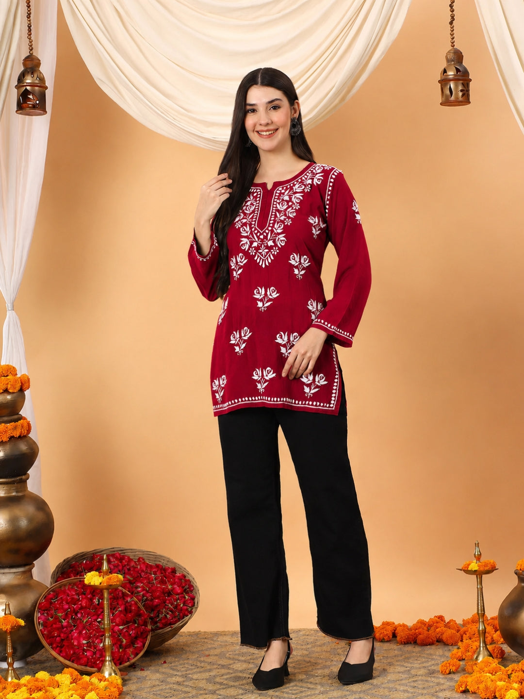Alaya Modal Chikankari Short Kurti
