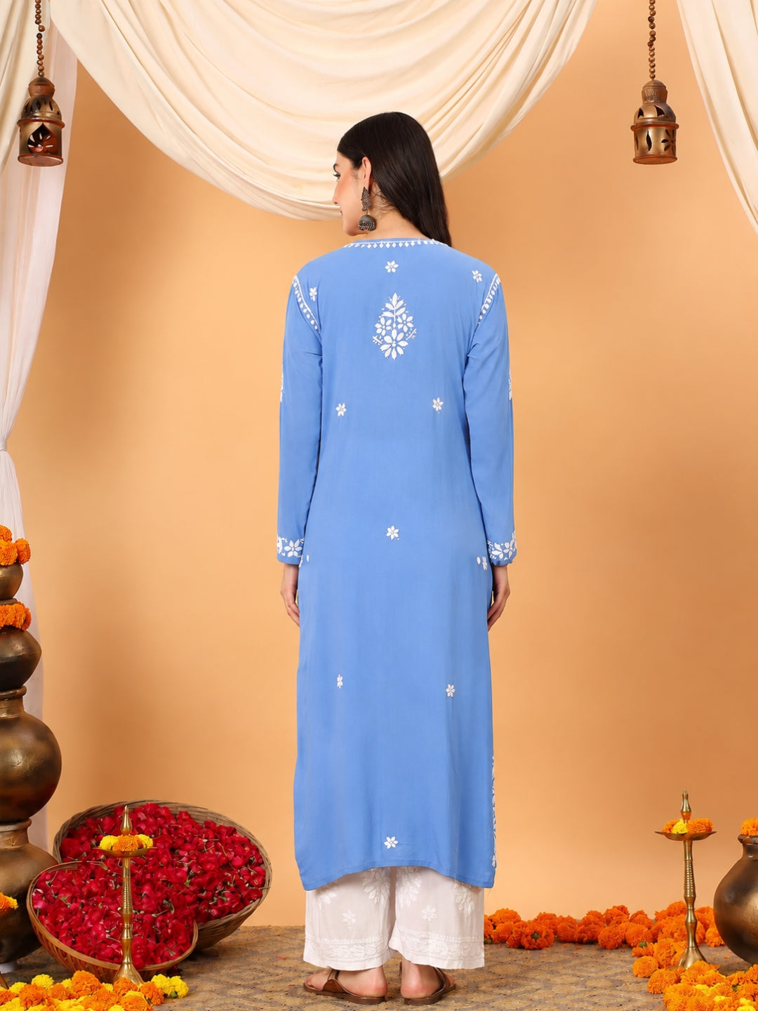 Rekha Modal Chikankari Premium Straight Kurta