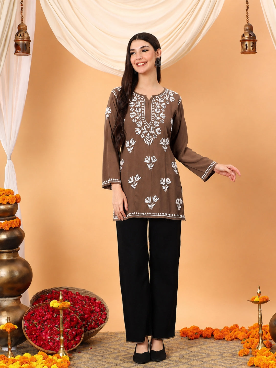 Alaya Modal Chikankari Short Kurti