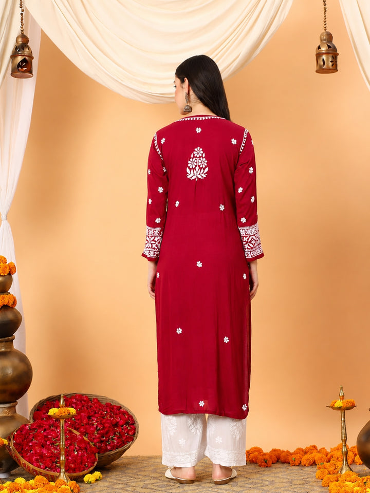 Gauri Modal Chikankari Premium Straight Kurta