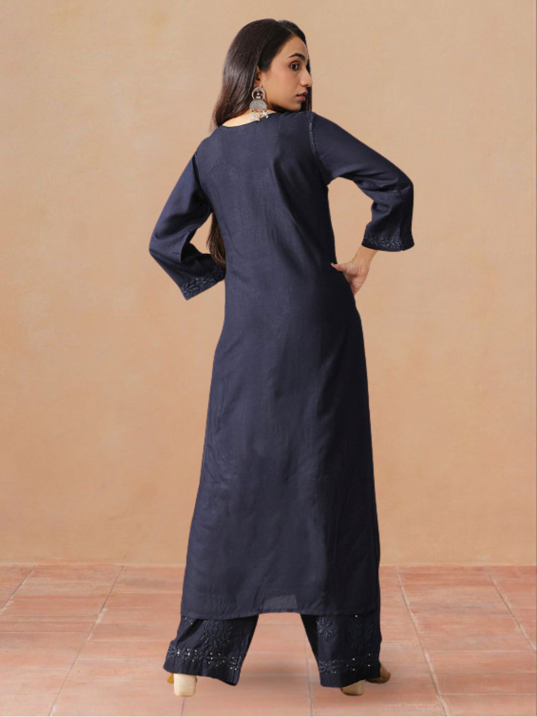 Avika Rayon Chikankari Mukaish Co-ord Set