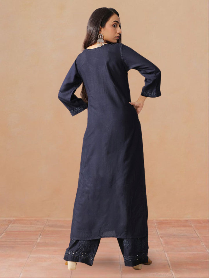 Avika Rayon Chikankari Mukaish Co-ord Set