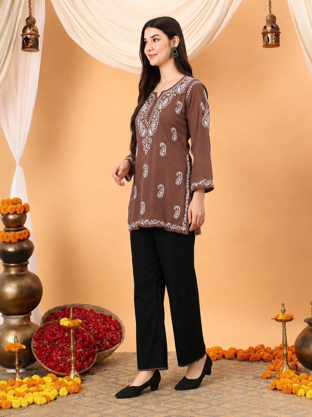 Alaya Modal Chikankari Short Kurti