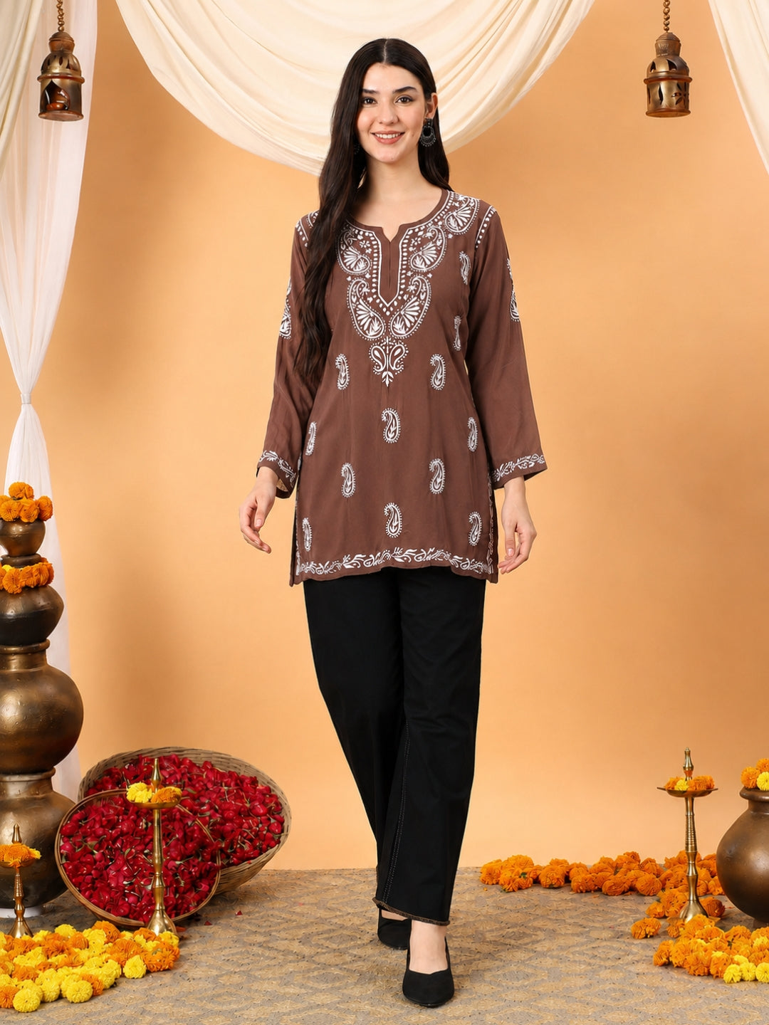 Tripti Modal Chikankari Short Kurti
