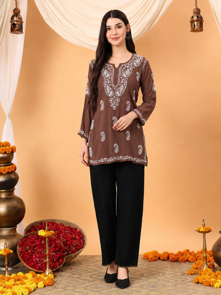 Tripti Modal Chikankari Short Kurti
