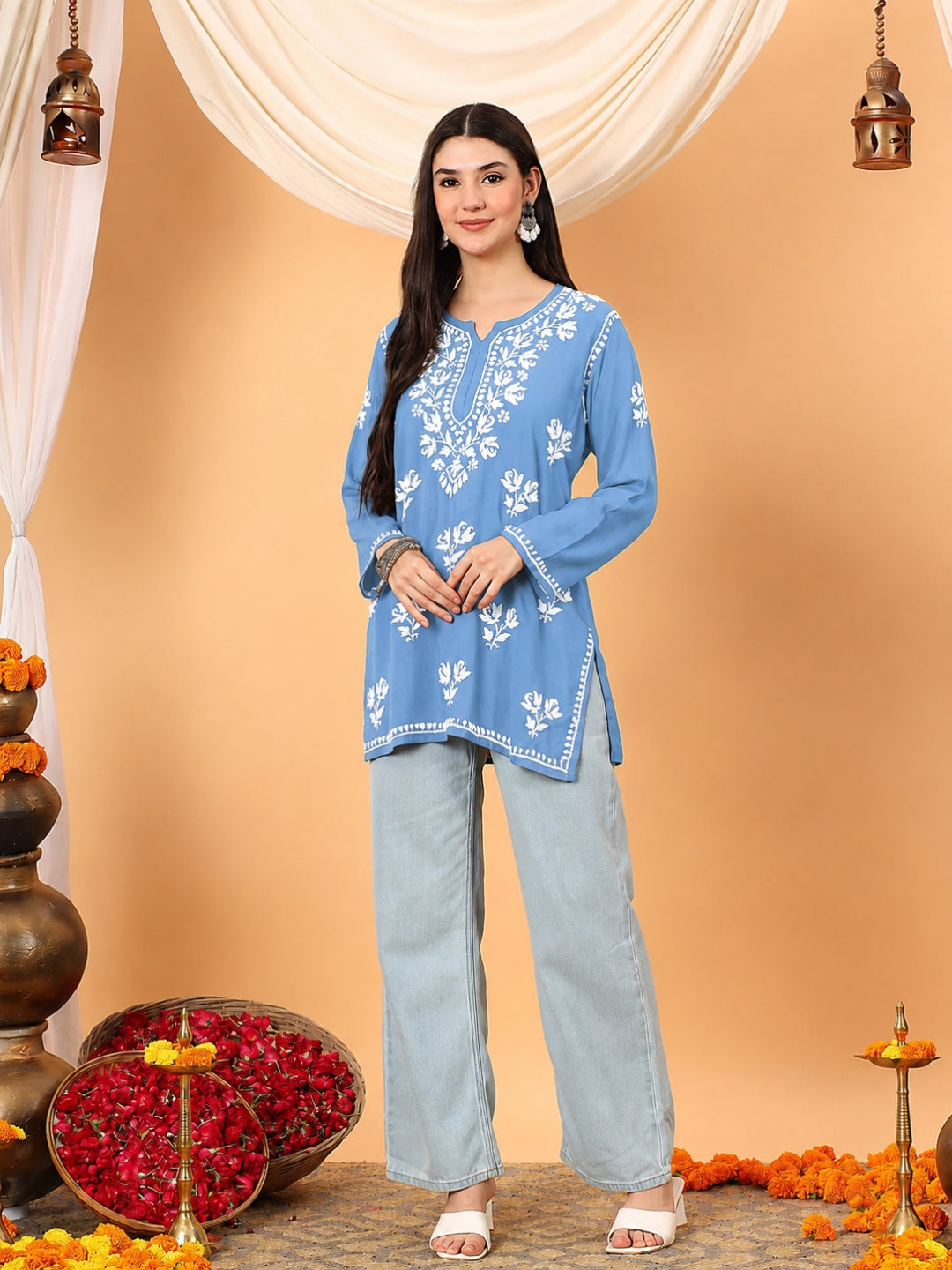 Alaya Modal Chikankari Short Kurti