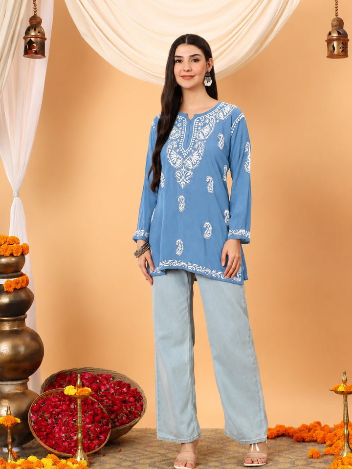 Tripti Modal Chikankari Short Kurti