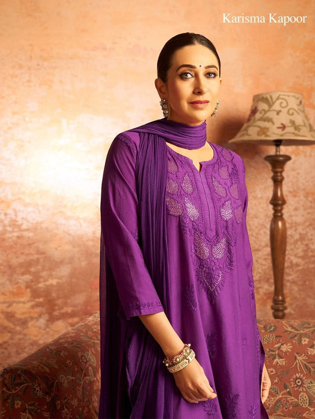 Karisma Chanderi Chikankari Mukaish Straight Kurta