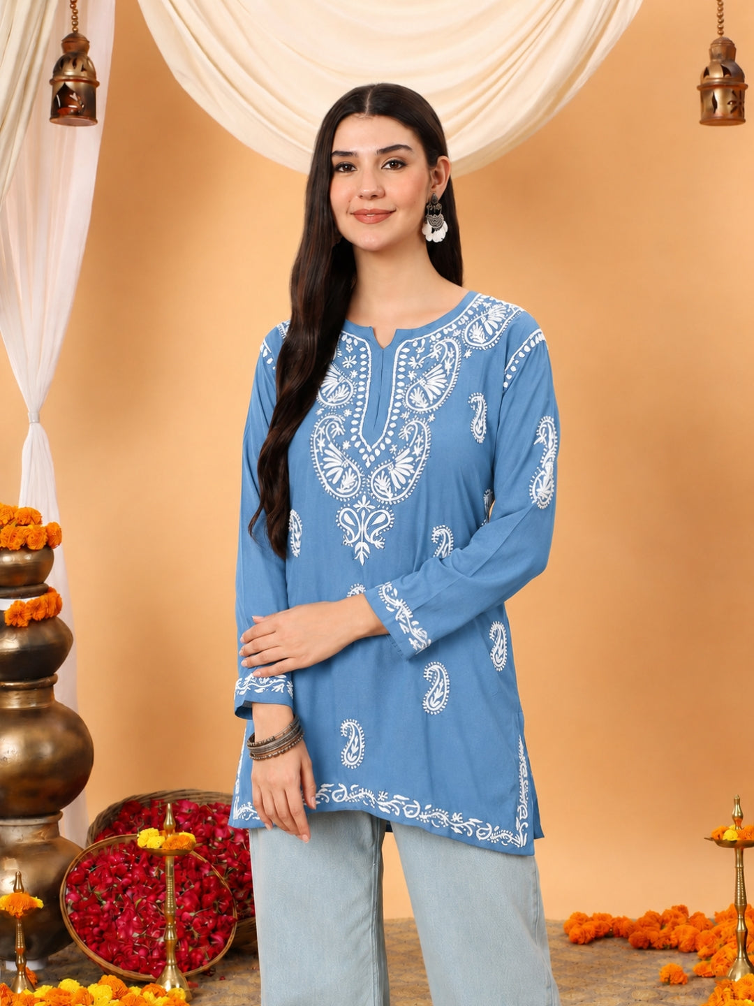 Tripti Modal Chikankari Short Kurti