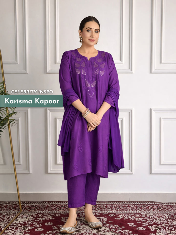 Karisma Chanderi Chikankari Mukaish Straight Kurta