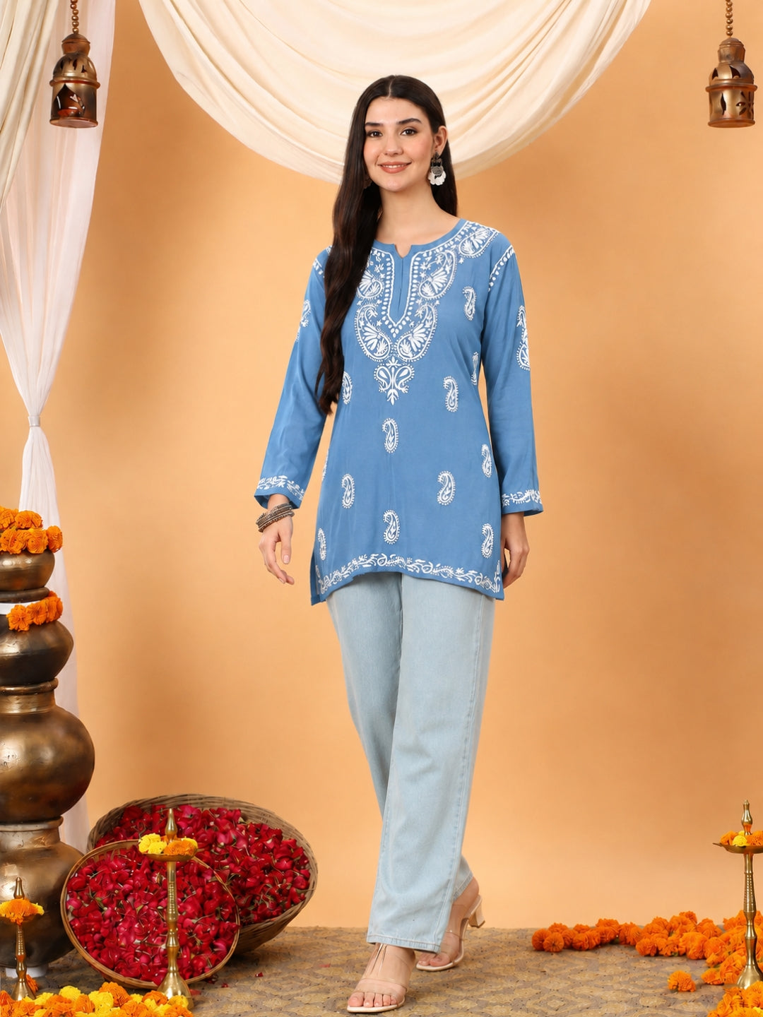 Tripti Modal Chikankari Short Kurti