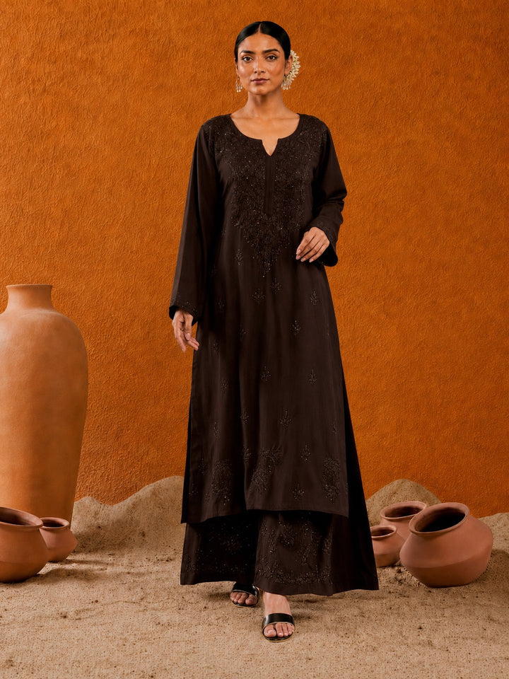 Avika Rayon Chikankari Mukaish Co-ord Set