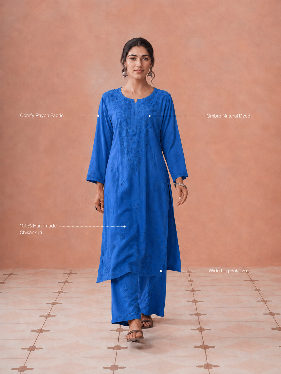 Arzoo Chikankari Ombre Rayon Co-ord Set