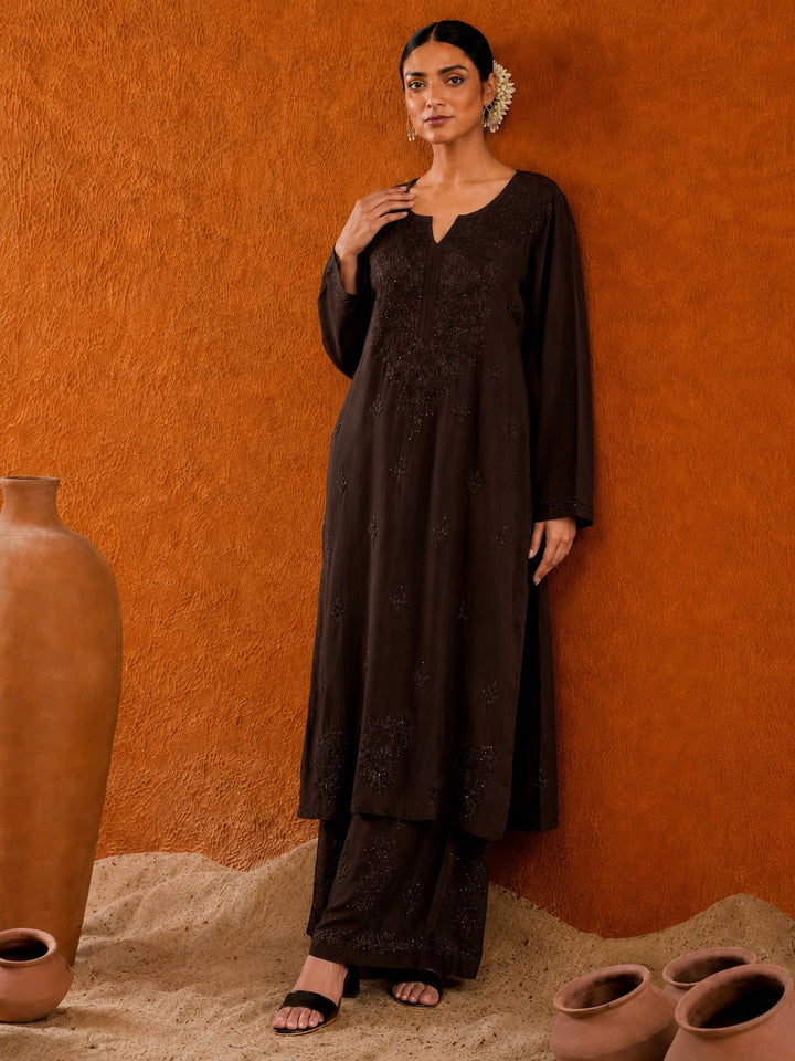 Avika Rayon Chikankari Mukaish Co-ord Set