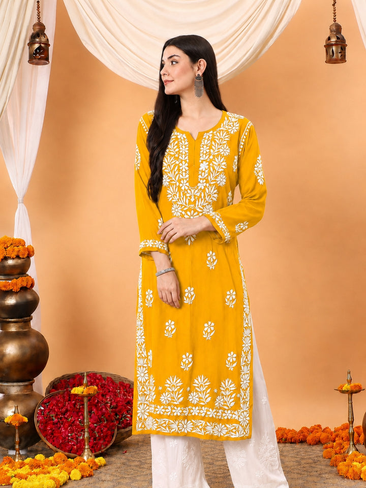 Rekha Modal Chikankari Premium Straight Kurta
