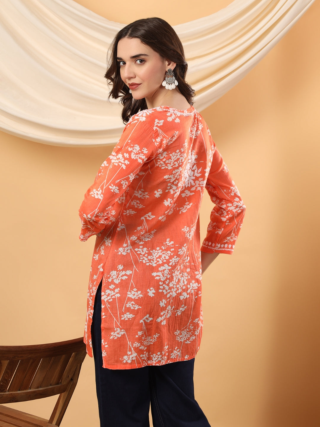 Naba Chikankari Mulmul Short Kurti