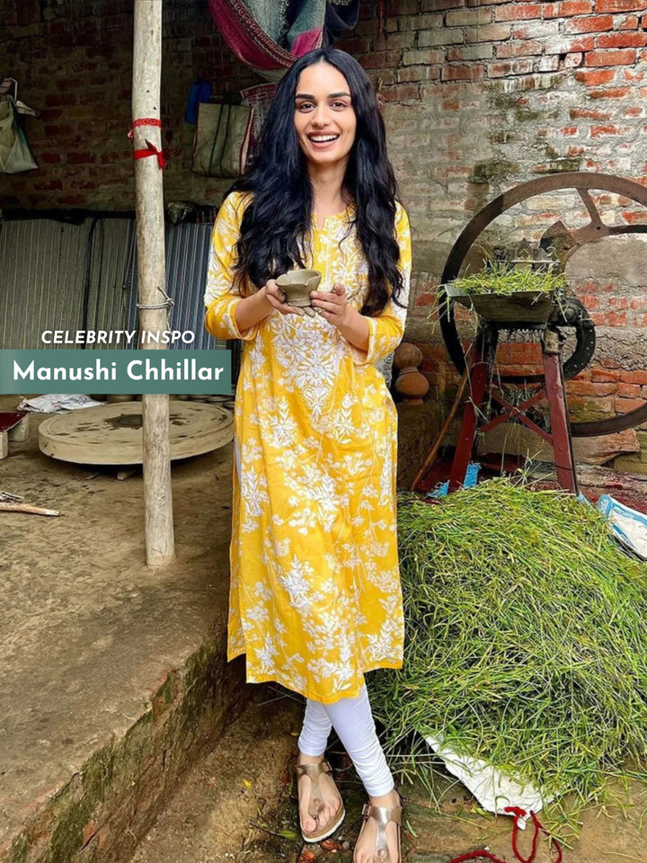 Zainab Chikankari Mulmul Straight Kurta