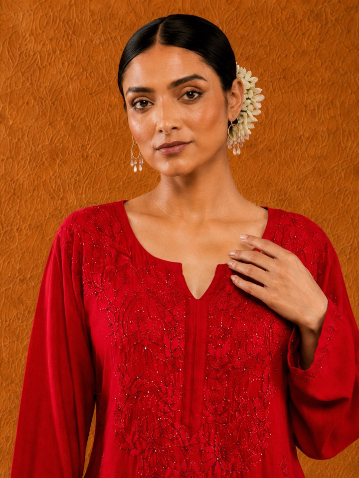 Avika Rayon Chikankari Mukaish Co-ord Set