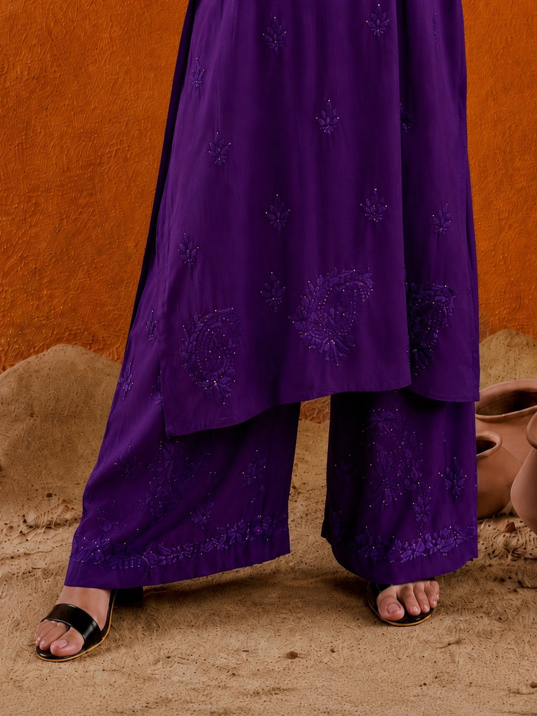Avika Rayon Chikankari Mukaish Co-ord Set