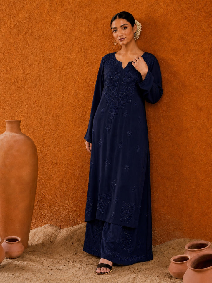 Avika Rayon Chikankari Mukaish Co-ord Set