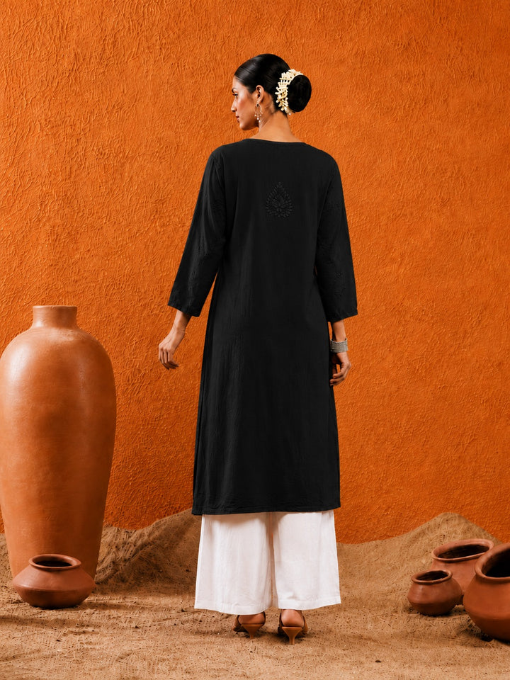 Karisma Chanderi Chikankari Mukaish Straight Kurta