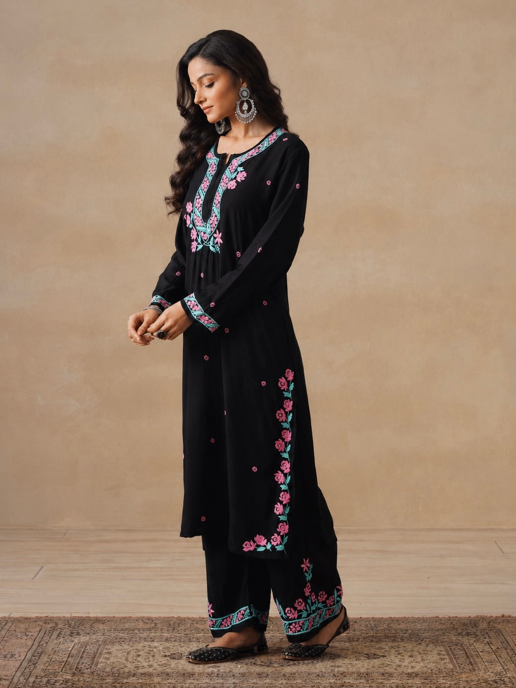 Gulab Rayon Chikankari Co-ord Set