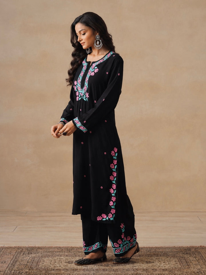 Gulab Rayon Chikankari Co-ord Set