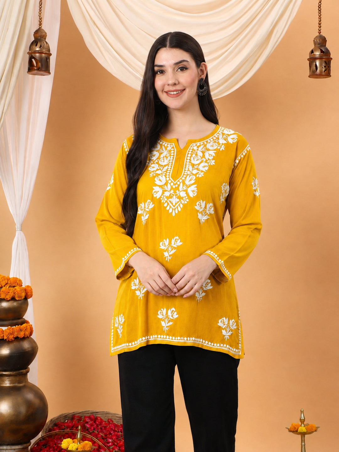 Alaya Modal Chikankari Short Kurti