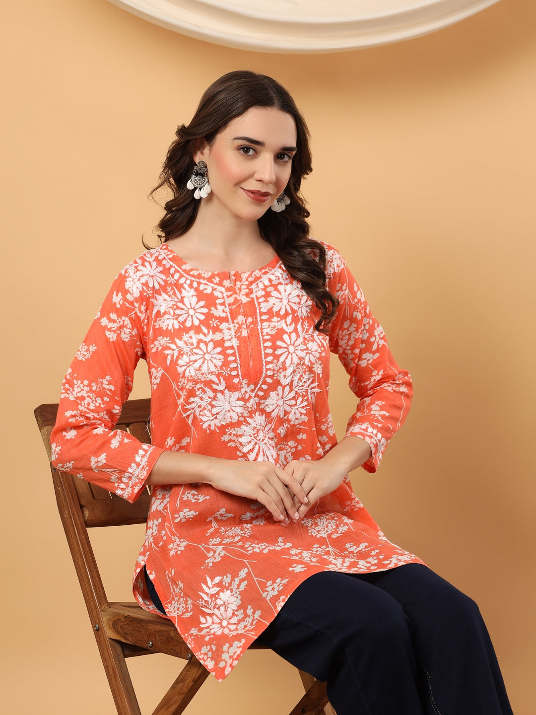 Naba Chikankari Mulmul Short Kurti