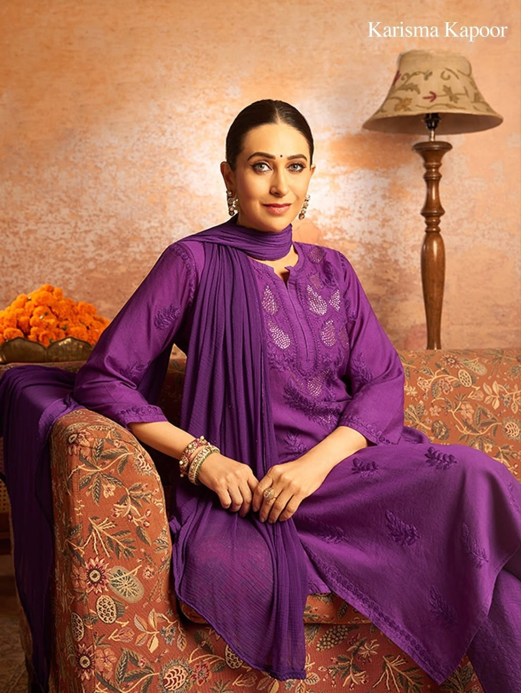 Karisma Chanderi Chikankari Mukaish Straight Kurta