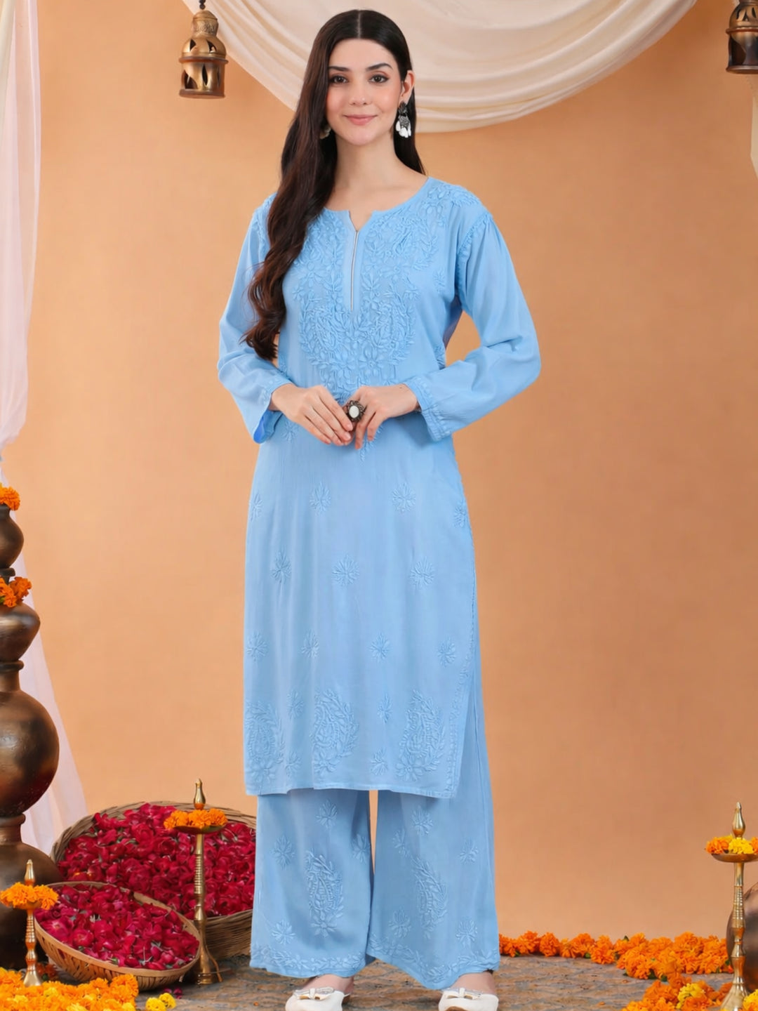 Maryam Chikankari Rayon Co-ord Set