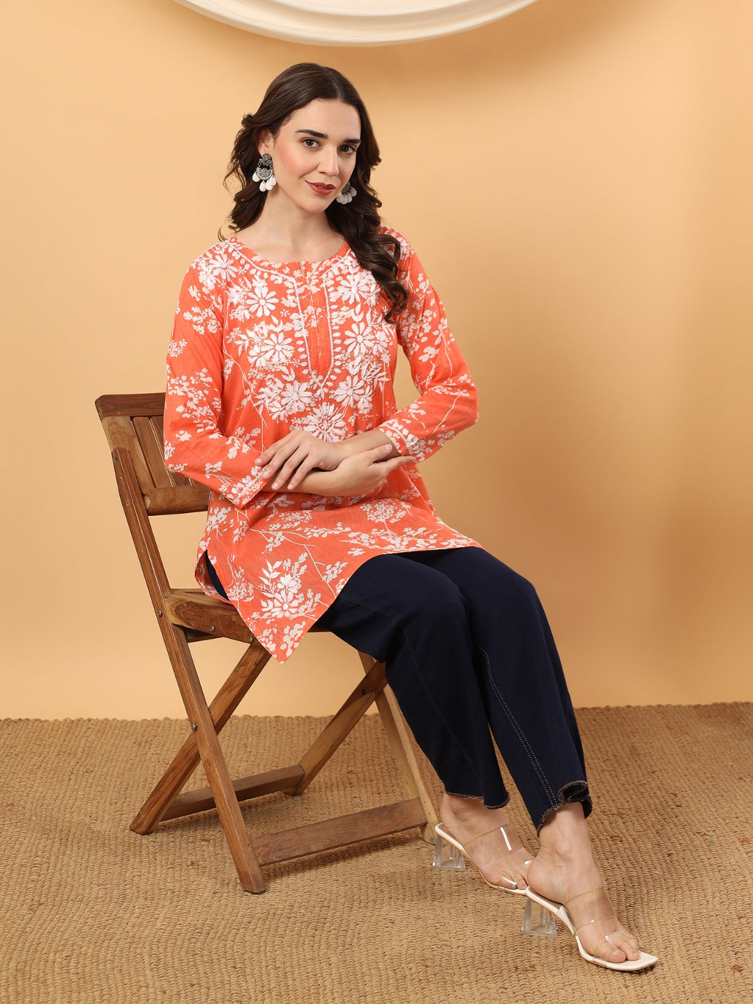 Naba Chikankari Mulmul Short Kurti